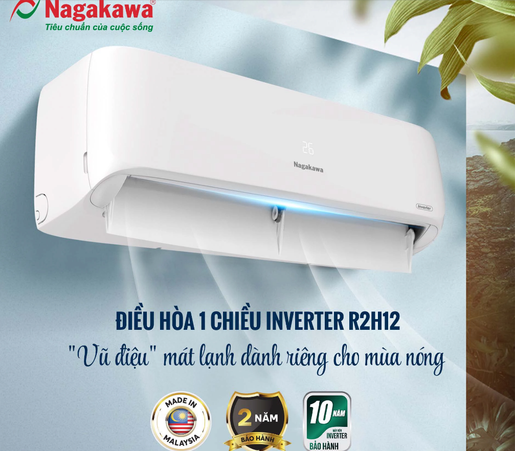 Máy lạnh Nagakawa Inverter NIS-C24R2H12 2.5HP