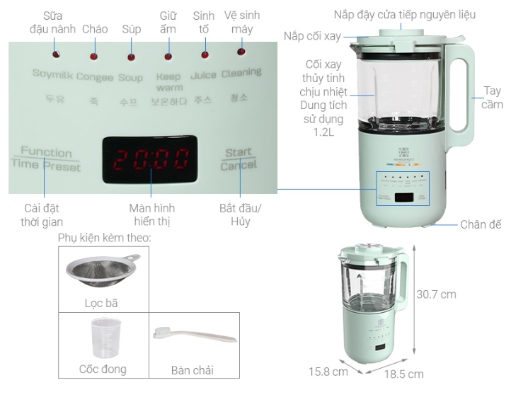 Máy làm sữa hạt Hawonkoo SMH-120-GE