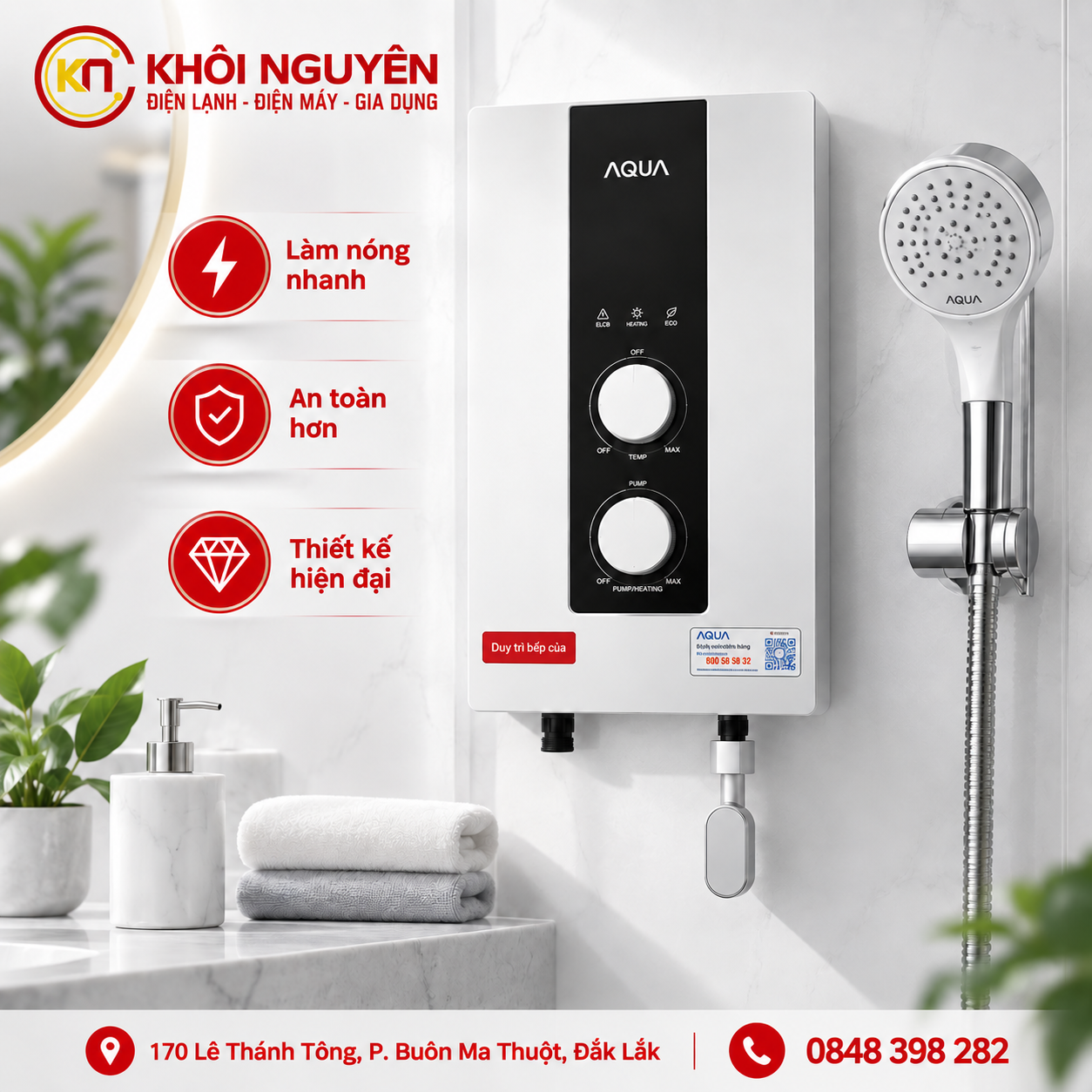 Máy nước nóng trực tiếp AQUA 4800W AEI48-N1W(VN)