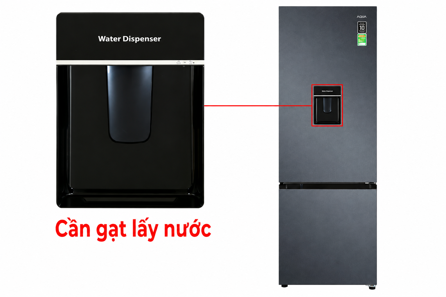 Tủ lạnh Aqua Inverter 324 lít AQR-B390MA(WSL)
