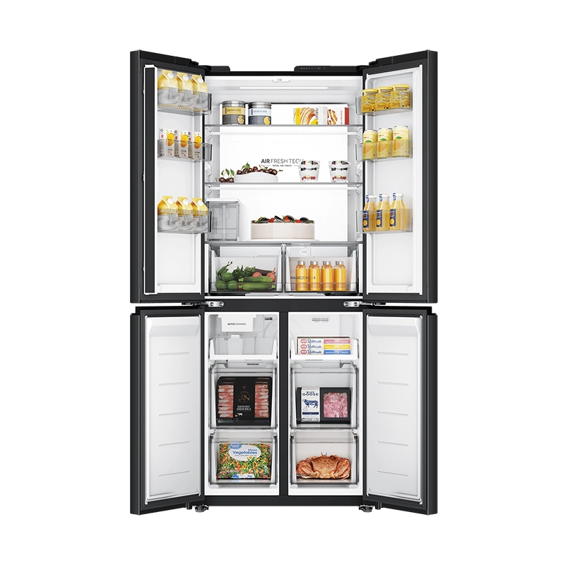 Tủ lạnh 4 cửa mặt gương trắng Aqua Inverter 460 Lít Multi Door AQR-M505XA(GC)