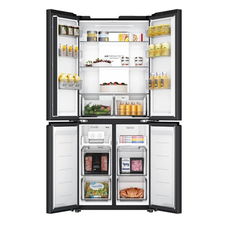 Tủ lạnh 4 cửa mặt gương trắng Aqua Inverter 460 Lít Multi Door AQR-M505XA(GB))