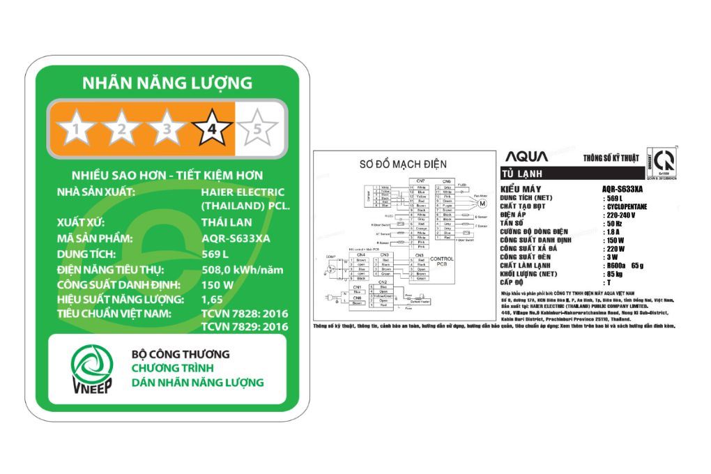 Tủ lạnh Aqua Inverter 569 lít Side By Side AQR-S633XA(SL)